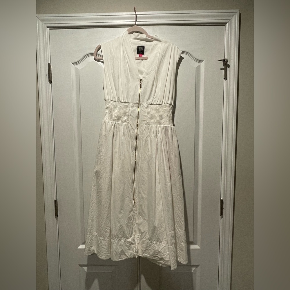 Vince Camuto midi cotton front zip dress. Worn once.